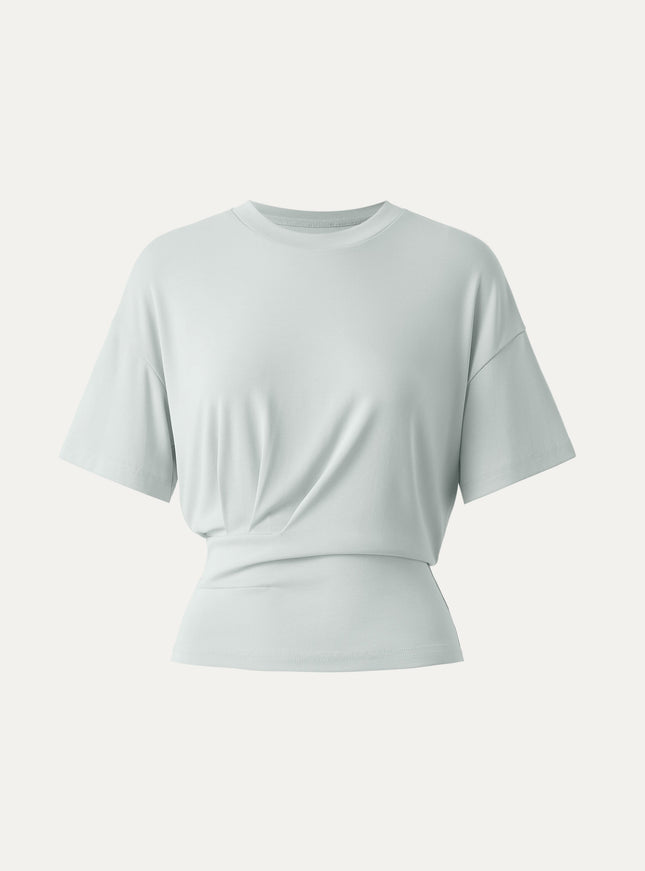 Crewneck Short Sleeve Tucked Tee