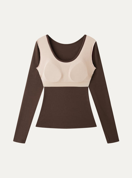 Lyocell Cashmere Scoop Neck Thumbhole Bra Top
