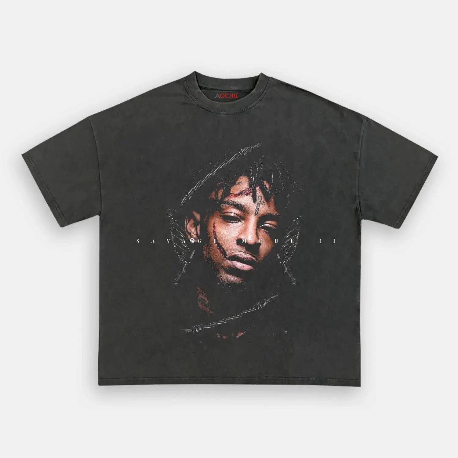AQCHIC 21 SAVAGE BIG FACES 2.0 Unisex Graphic Heavyweight Cotton Shirt