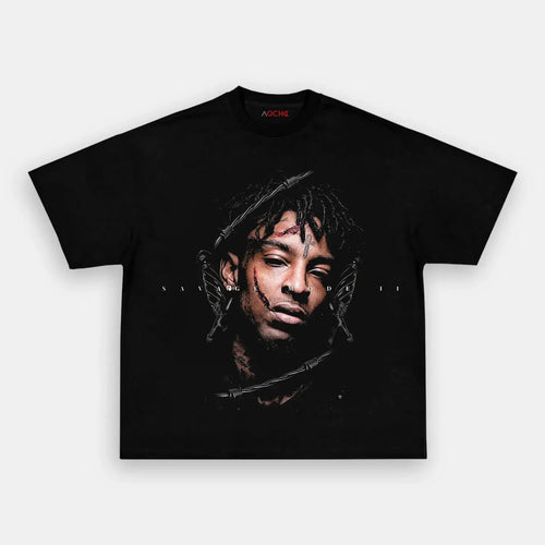 AQCHIC 21 SAVAGE BIG FACES 2.0 Unisex Graphic Heavyweight Cotton Shirt