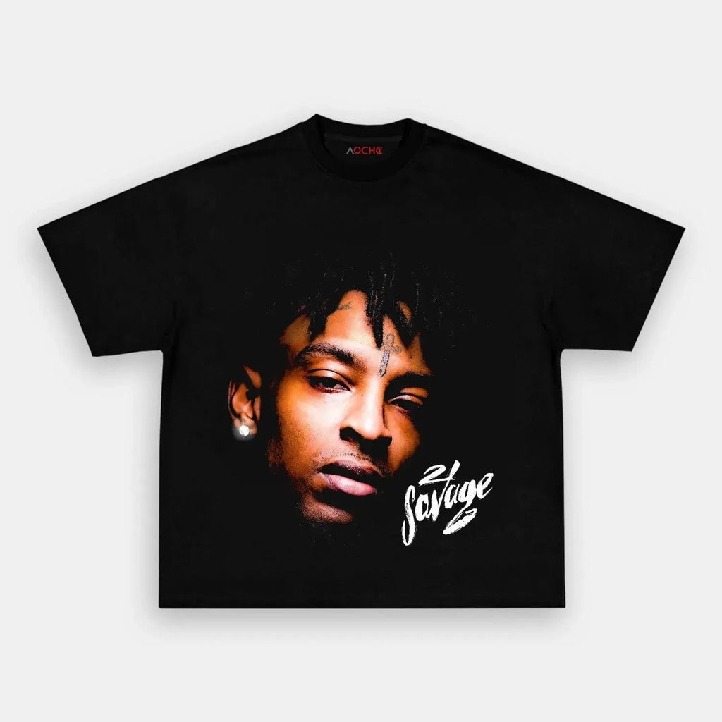 AQCHIC 21 Savage Big Faces Unisex Graphic Heavyweight Cotton Shirt