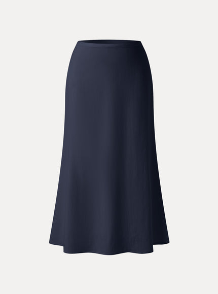 Lyocell-Linen Blend Maxi Flared Pull-On Skirt