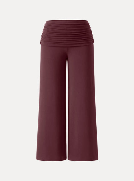 Non-Itchy Wool Blend Drapey Wide Leg Pull-on Pants with Pockets