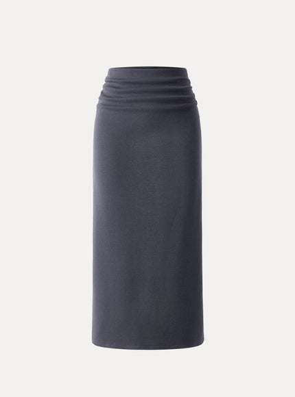 MaxWarm Ruched Side Pencil Maxi Skirt