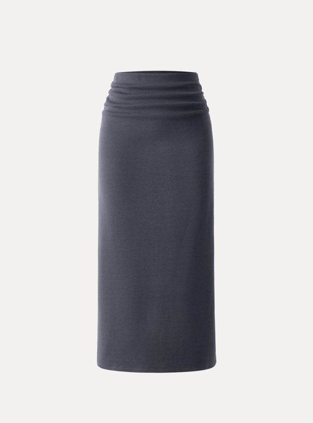 MaxWarm Ruched Side Pencil Maxi Skirt