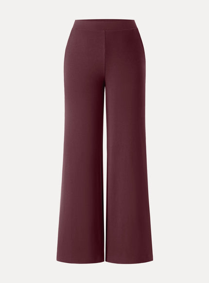 Lyocell Wool Mid Rise Wide Leg Pull-on Pant with Pockets