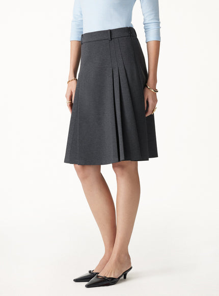 Ponte High-Rise Tucked Knee-Length Skirt