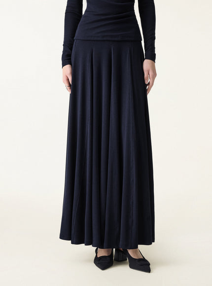 Godet Hem Pull-on Maxi Skirt
