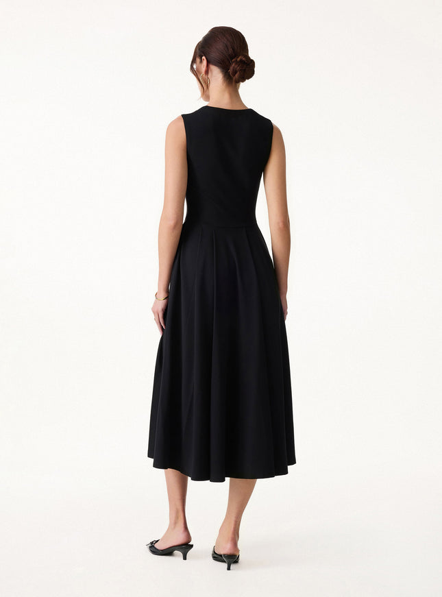 The Anytime Little Black Built-In Bra Dress with Pockets