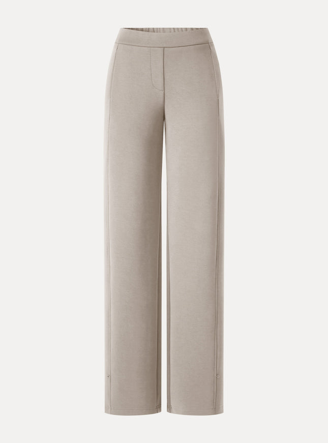 MaxWarm Stretch Ponte High-Rise Belted Wide-Leg Pants with Pockets