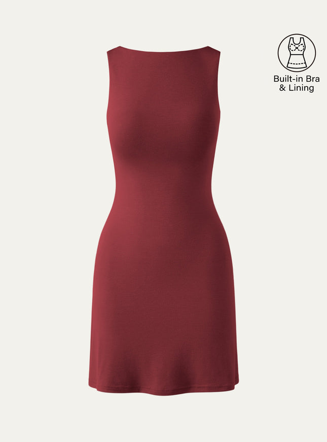 Cooling Open Back Bandless Bra Mini Dress