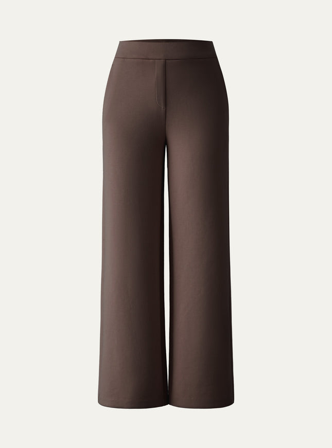 Textured Mid Rise Pull-on Straight Pant with Pockets