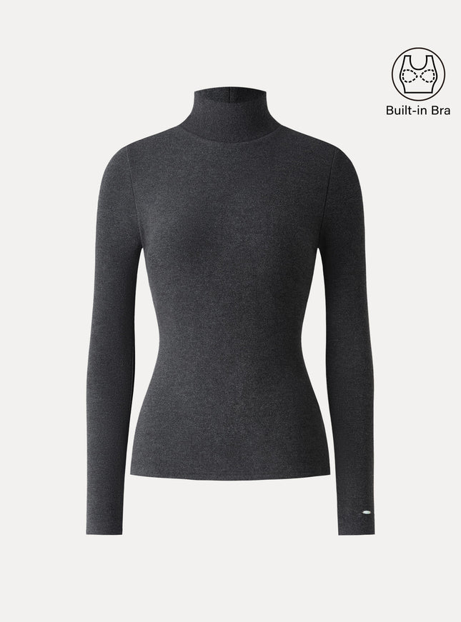 MaxWarm Turtleneck Long Sleeve Built-In Bra Top