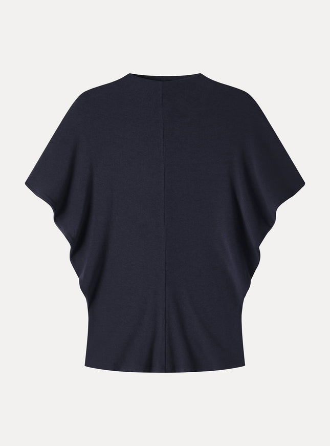 Mock Neck Cap Sleeve Seamed Top