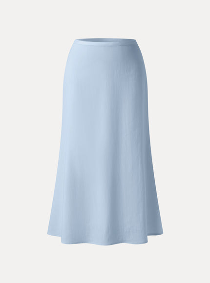 Lyocell-Linen Blend Maxi Flared Pull-On Skirt