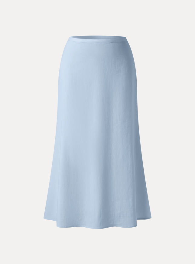 Lyocell-Linen Blend Maxi Flared Pull-On Skirt
