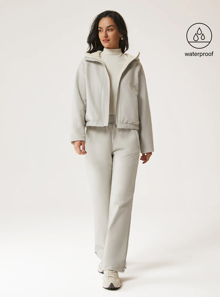 2Pcs Set Fleece Reversable Hooded Jacket & Fleece-Lined Elastic Waist Pants
