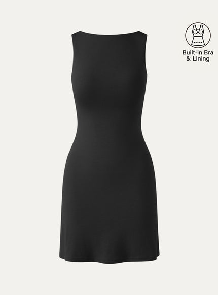 Cooling Open Back Bandless Bra Mini Dress