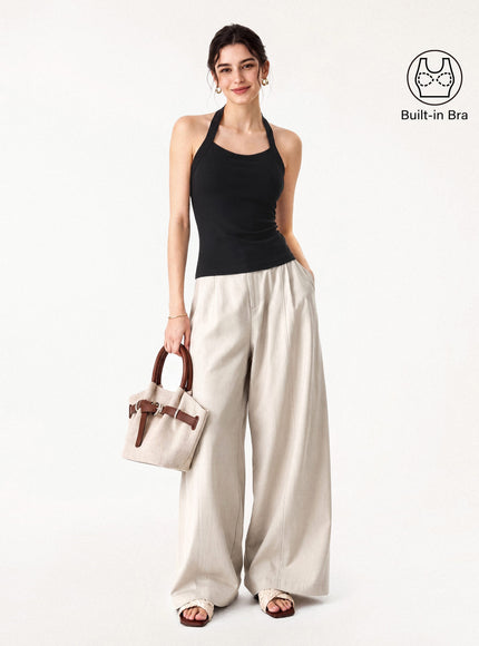 Sleek Halter Built-In Bra Top