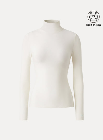 MaxWarm Turtleneck Long Sleeve Built-In Bra Top