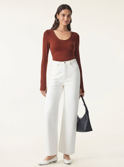 Lyocell Cashmere Scoop Neck Thumbhole Bra Top