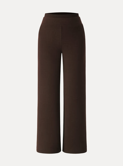 Double Waistband Straight Leg Pants with Pockets
