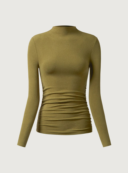 Ruched Sides Mockneck Top