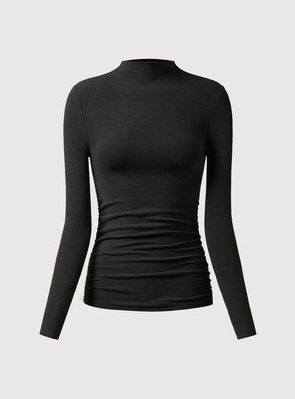 Ruched Sides Mockneck Top