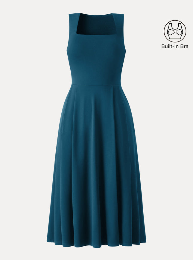 The Anytime Little Black Built-In Bra Dress with Pockets