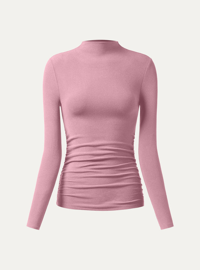 Ruched Sides Mockneck Top