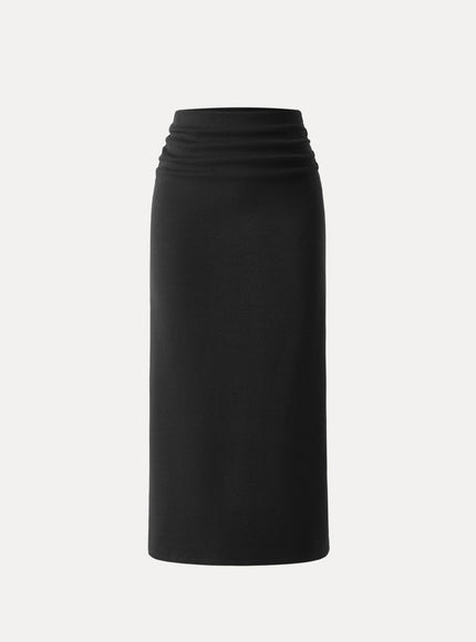 MaxWarm Ruched Side Pencil Maxi Skirt