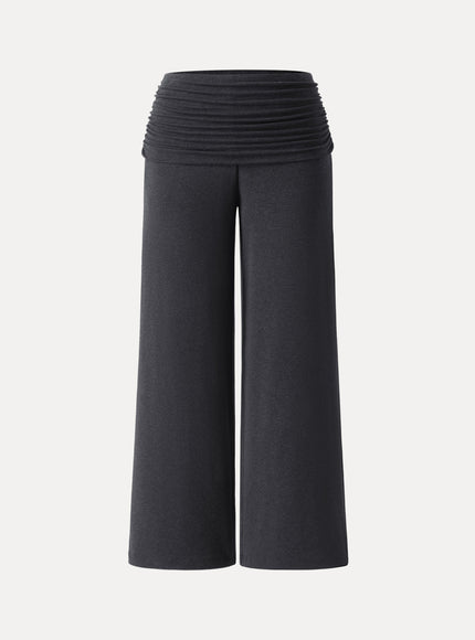 Non-Itchy Wool Blend Drapey Wide Leg Pull-on Pants with Pockets