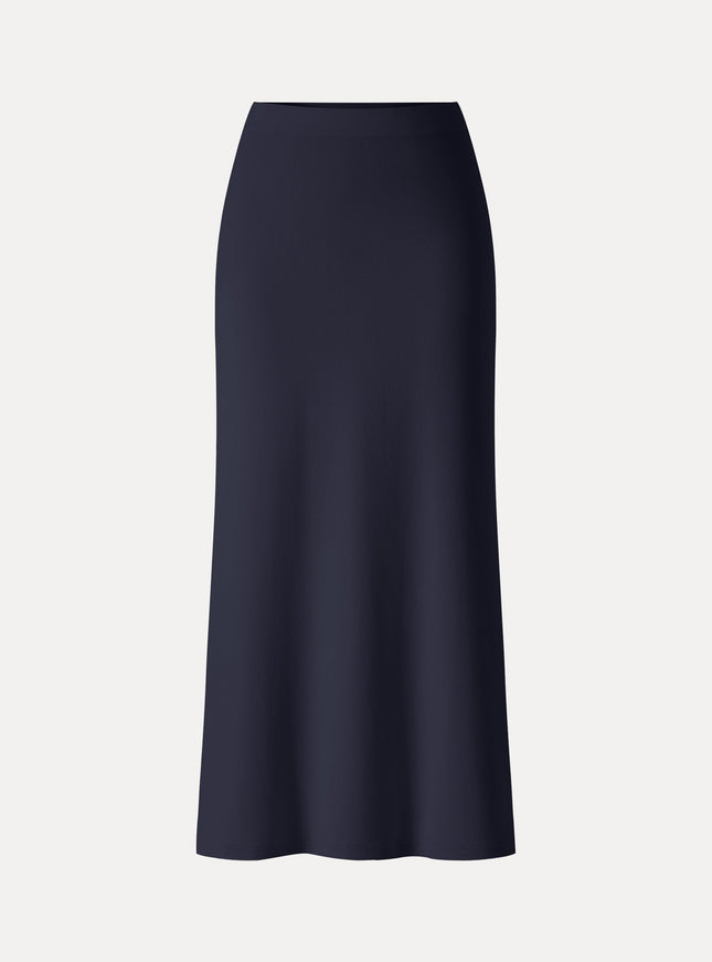 Mid-Rise Side-Slit Column Midi Skirt