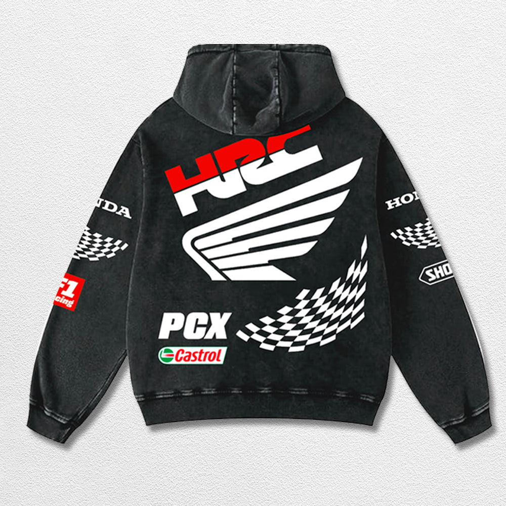Retro Rothmans Honda HRC Racing Washed Hoodie Formula 1 World Champion Enthusiast Apparel Streetwear Raci – image 2