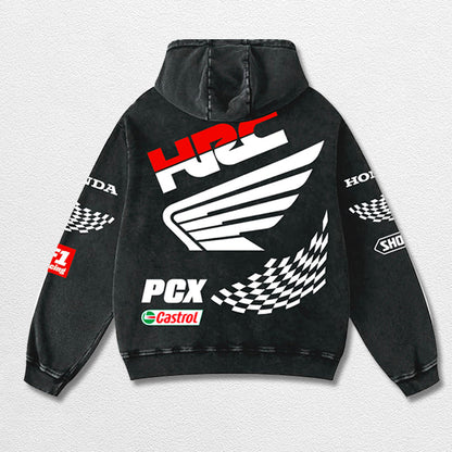 Retro Rothmans Honda HRC Racing Washed Hoodie Formula 1 World Champion Enthusiast Apparel Streetwear Raci – image 2