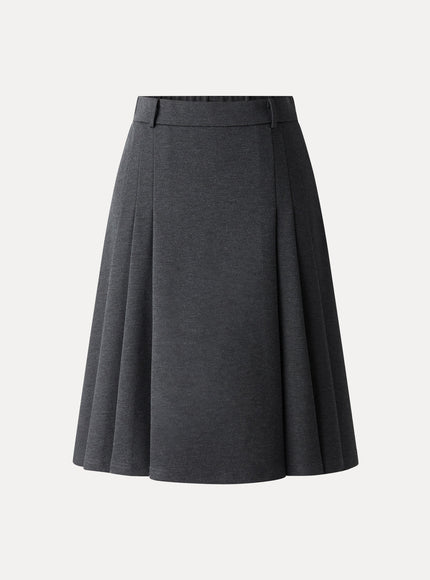 Ponte High-Rise Tucked Knee-Length Skirt