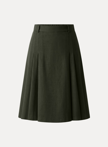 Ponte High-Rise Tucked Knee-Length Skirt