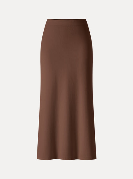 Mid-Rise Side-Slit Column Midi Skirt