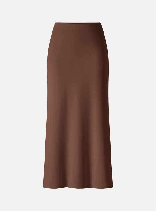Mid-Rise Side-Slit Column Midi Skirt