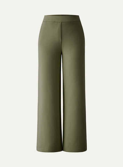 Textured Mid Rise Pull-on Straight Pant with Pockets
