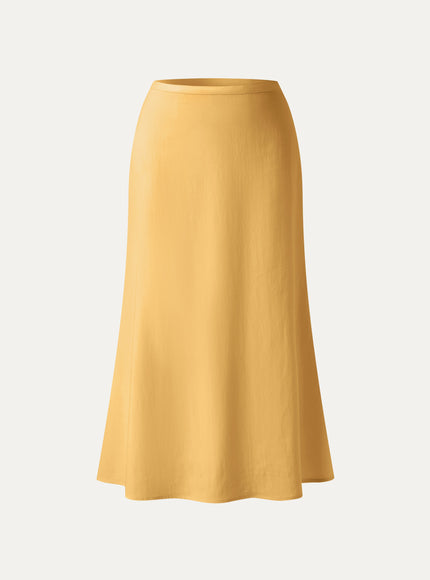 Lyocell-Linen Blend Maxi Flared Pull-On Skirt