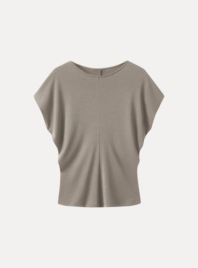 Linen-Blend Round Neck Relaxed Summer Top