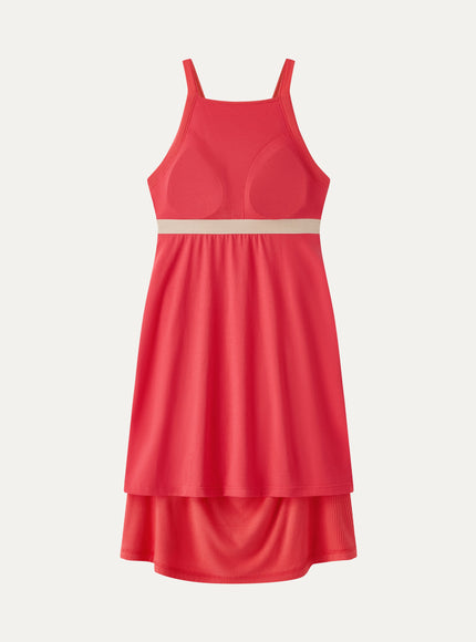 CoolTouch Square Neck Ruched Mini Built-In Bra Dress