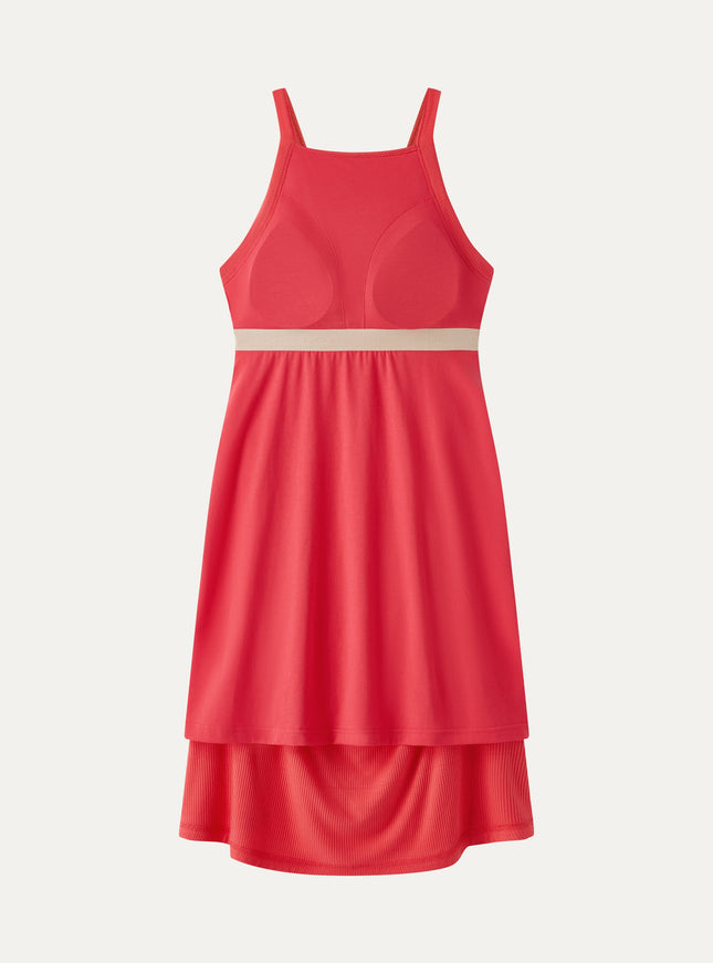 CoolTouch Square Neck Ruched Mini Built-In Bra Dress