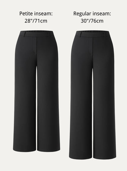 Ponte Mid-Rise Wide-Leg Pants with Pockets - Hickory Brown