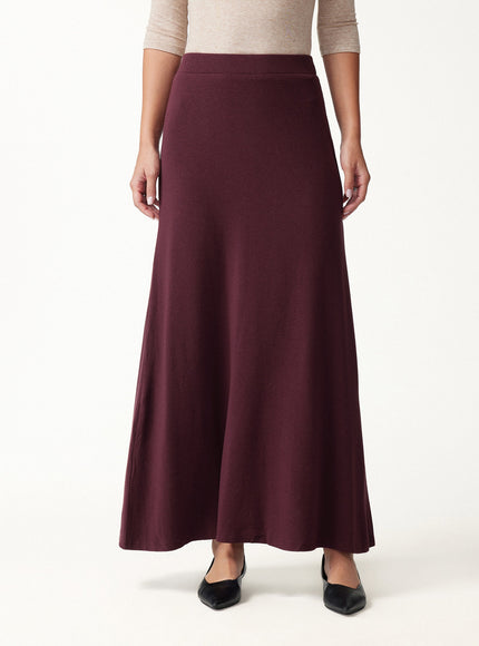 2Pcs Set Boatneck Top & High-Rise A-Line Maxi Skirt