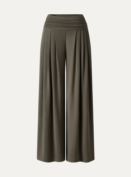 Sandwashed Super Flowy Tucked Palazzo Pant with Pockets