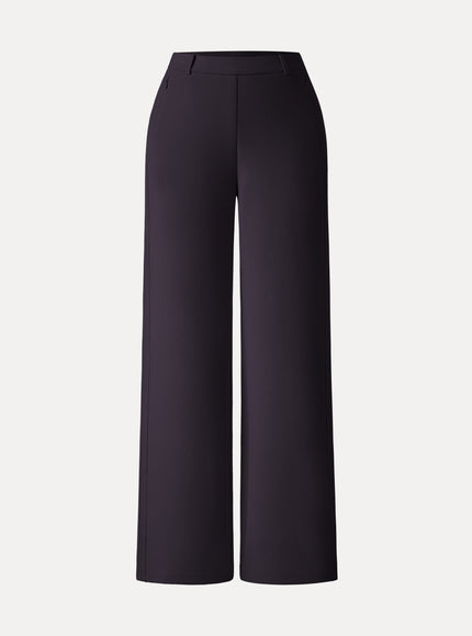 Stretch Cotton Blend Slimming High Rise Wide Leg Pant