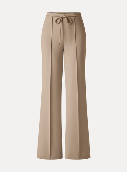 Lyocell Spacer Knit High-Rise Flare Pants with Pockets