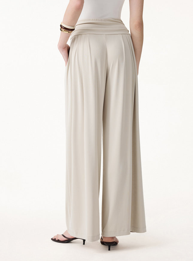 2Pcs Set Halter Neck Built-In Bra Tank & Tucked Pant with Pockets